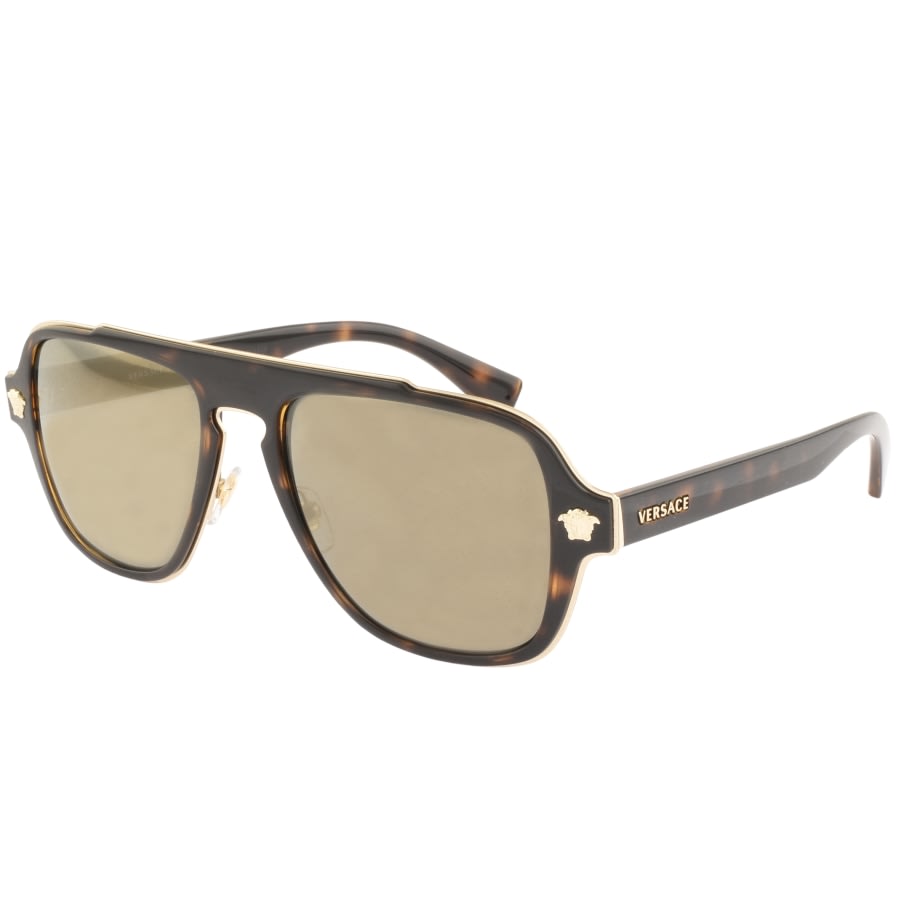 Versace Medusa Charm Sunglasses Brown | Mainline Menswear