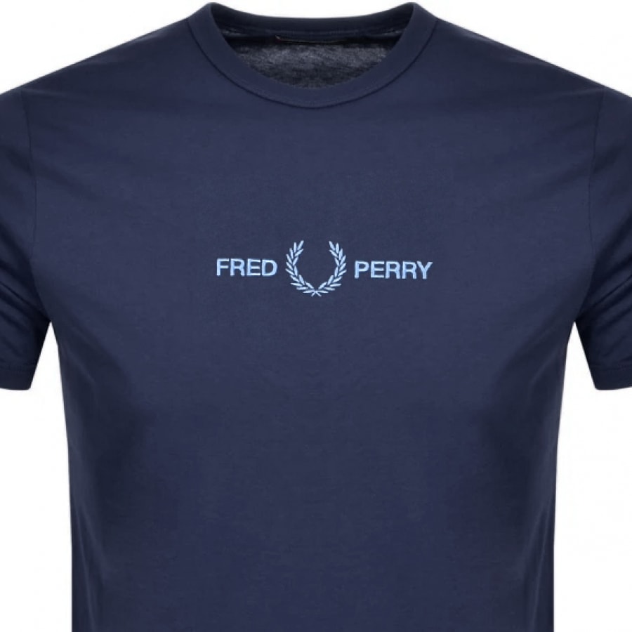 Fred Perry Logo T Shirt Navy | Mainline Menswear