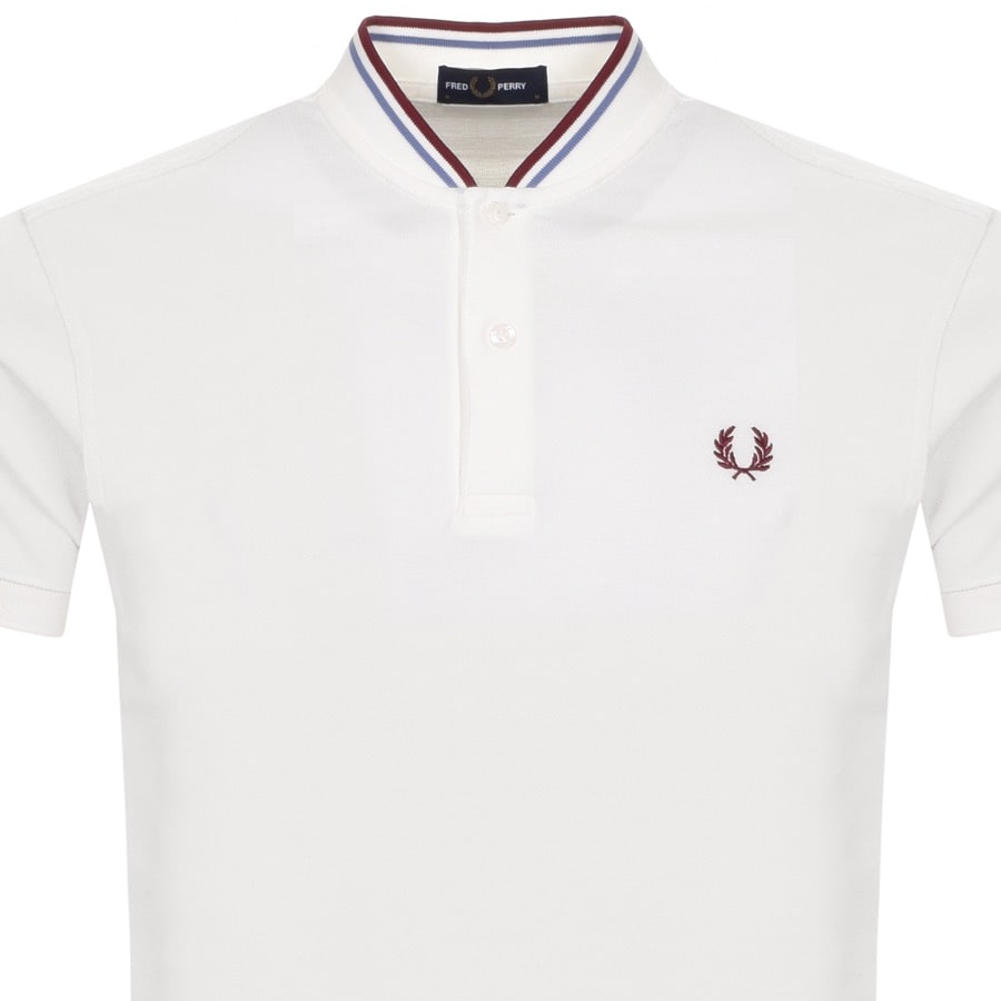Fred Perry Bomber Collar Polo T Shirt White | Mainline Menswear