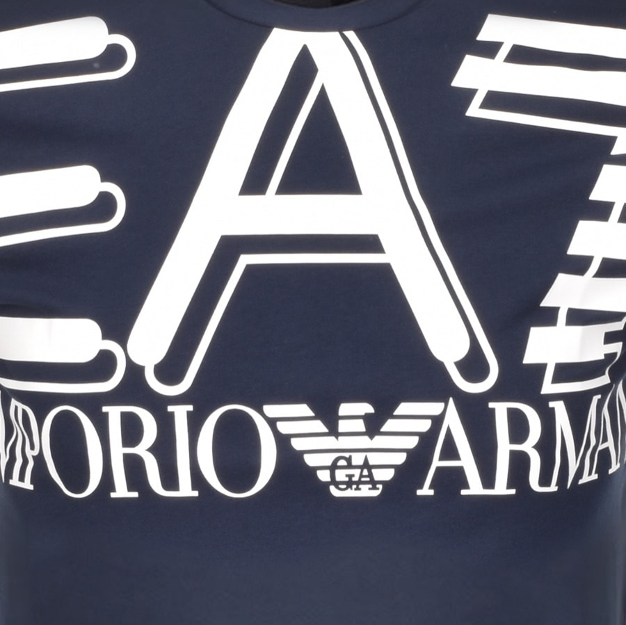 EA7 Emporio Armani Crew Neck Logo T Shirt Navy | Mainline Menswear