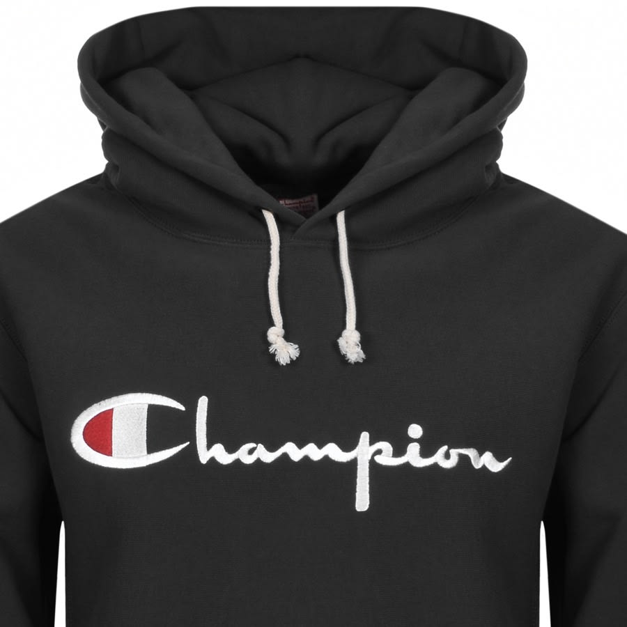 Champion Logo Hoodie Black | Mainline Menswear