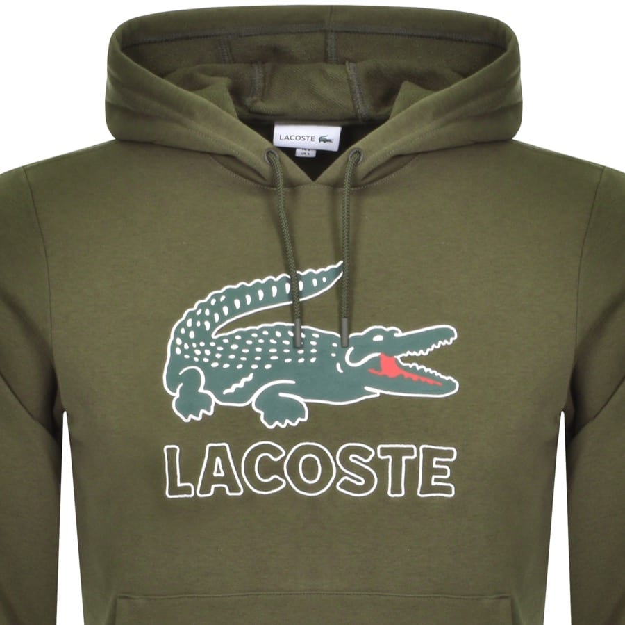 Lacoste Pullover Logo Hoodie Green | Mainline Menswear