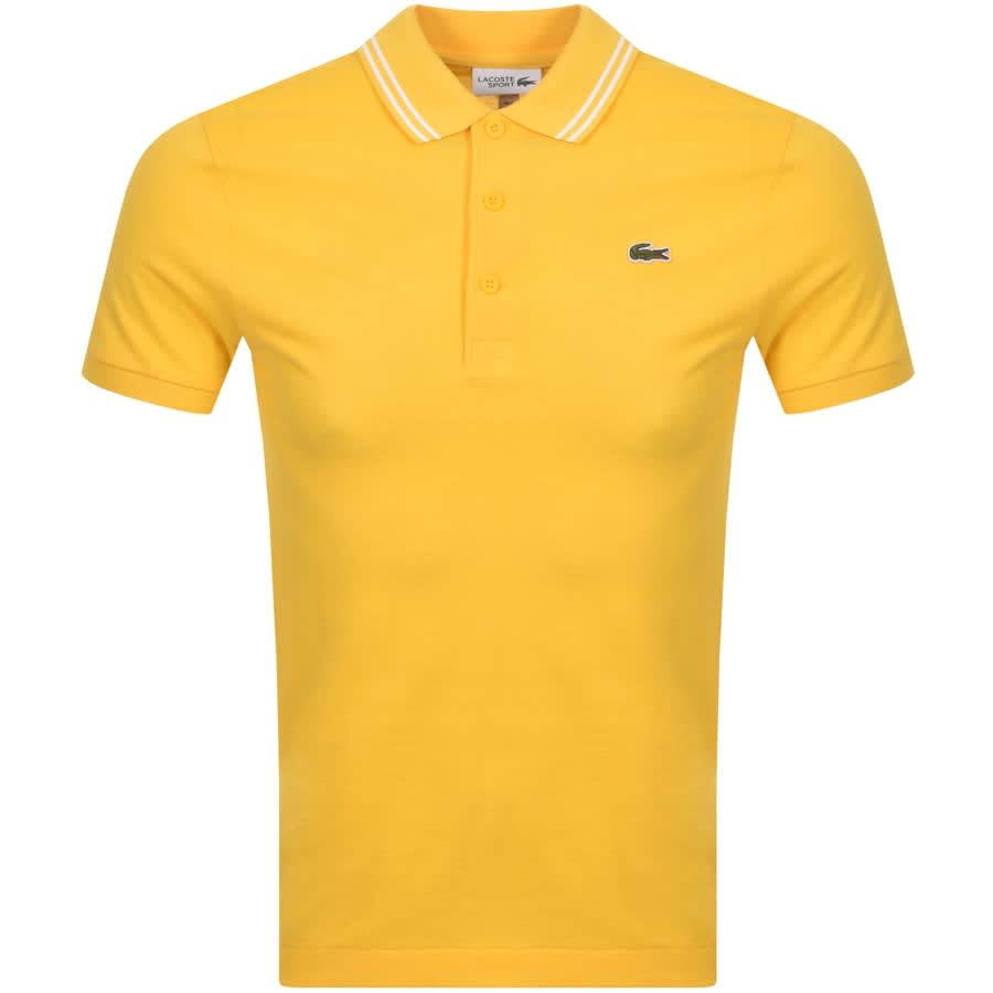 mens yellow lacoste t shirt