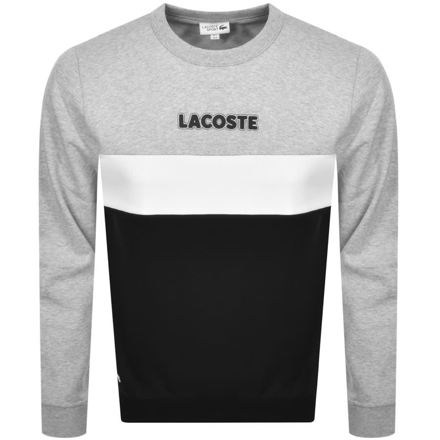 lacoste grey crew neck sweater