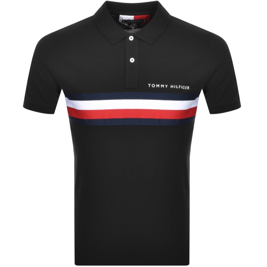 tommy hilfiger black polo t shirt