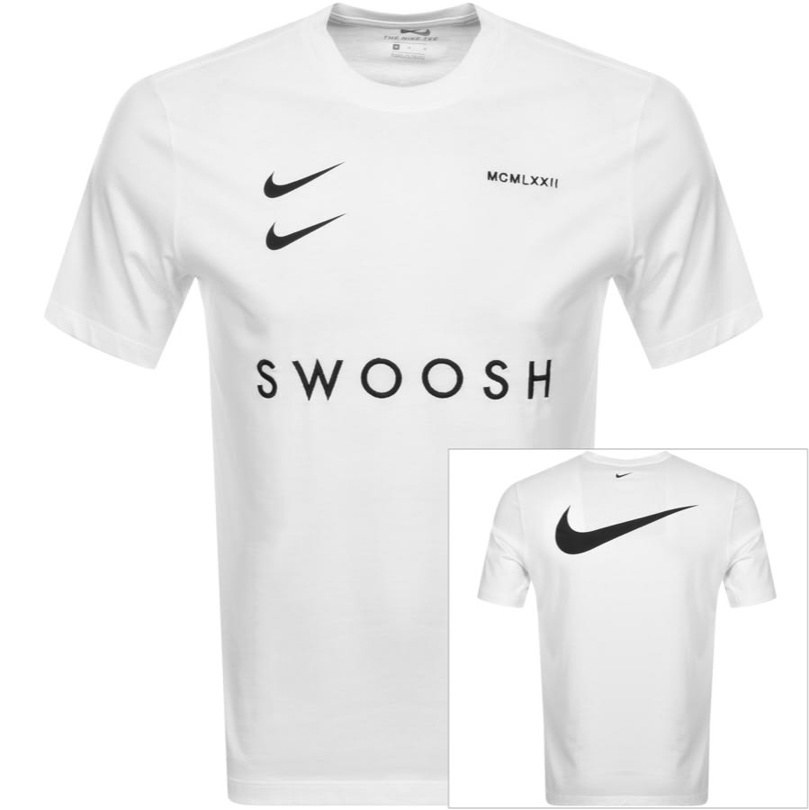 nike swoosh t shirt white