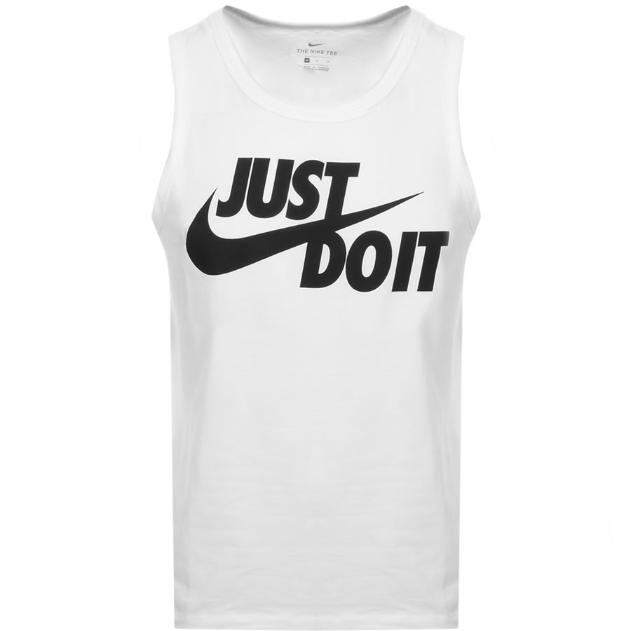 Nike Just Do It Logo Vest T Shirt White | Mainline Menswear