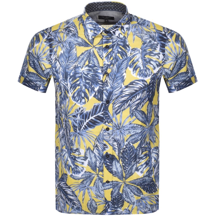 Ted Baker Upward Short Sleeved Shirt Yellow Mainline Menswear