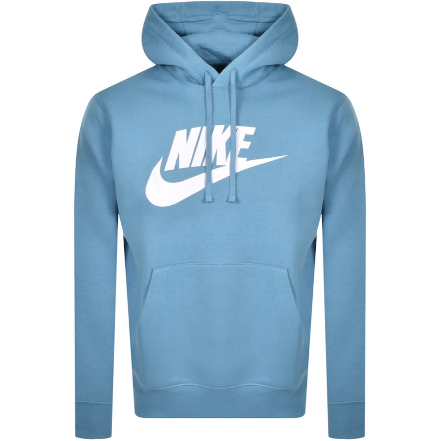Nike Swoosh Logo Hoodie Blue Mainline Menswear Denmark