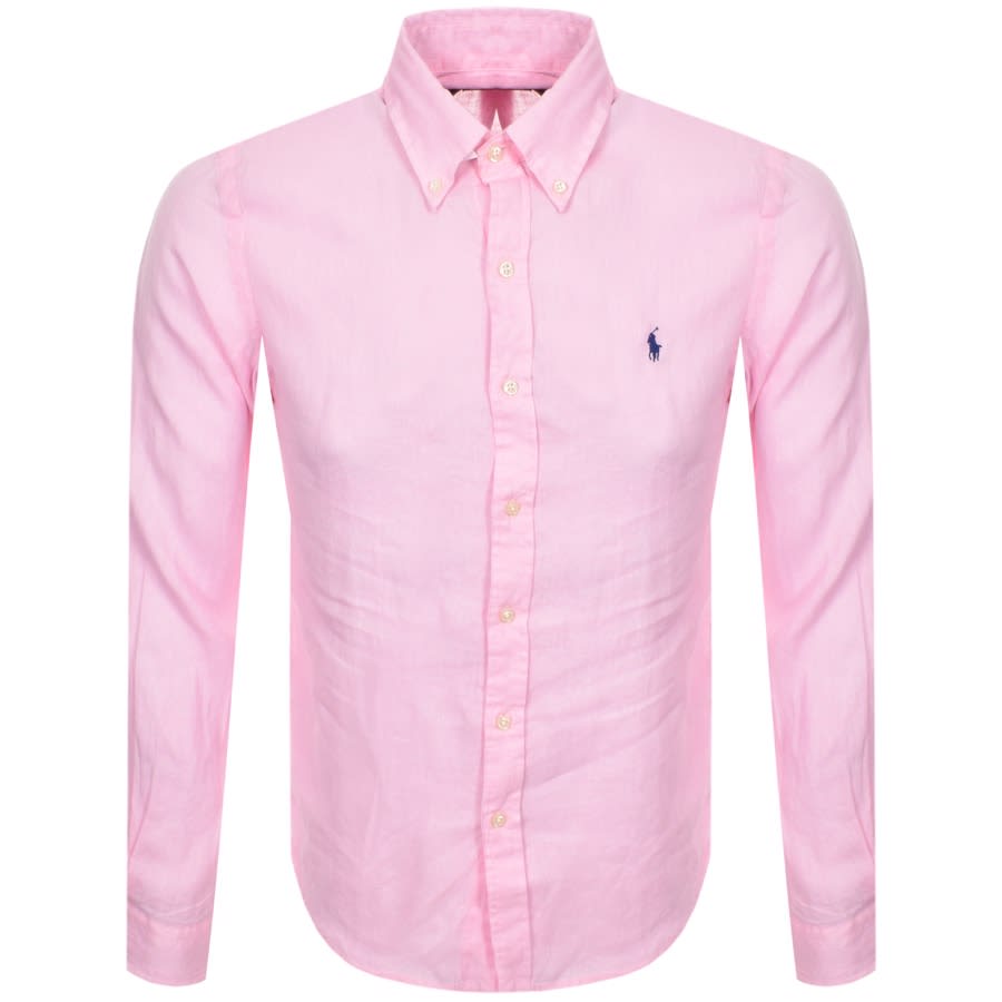 pink slim fit ralph lauren shirt