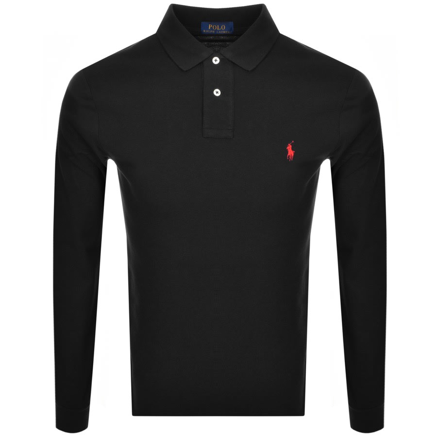 ralph lauren slim fit polo t shirt black