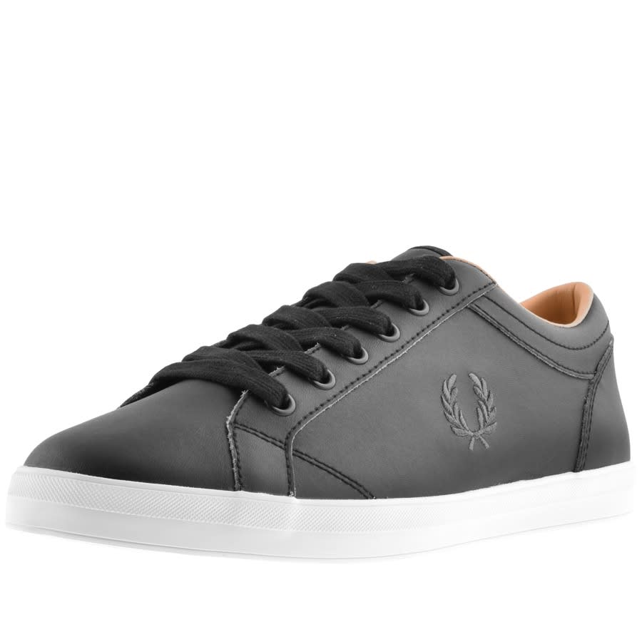 Mens Fred Perry Trainers B6158-102 Black Baseline Leather