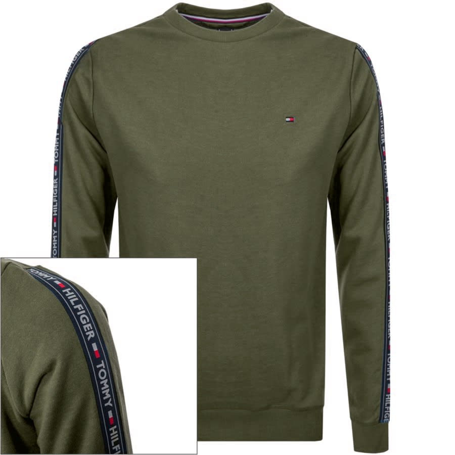Tommy Hilfiger Lounge Taped Sweatshirt Green | Mainline Menswear