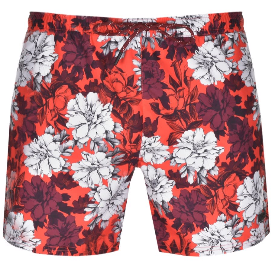 hugo boss swim shorts red