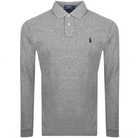 Product image for Ralph Lauren Long Sleeve Polo T Shirt Grey