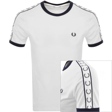 Product image for Fred Perry Taped Ringer T Shirt White