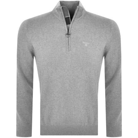 Product image for Barbour Half Zip Knit Jumper Grey Marl
