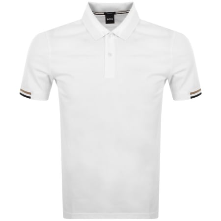 Product image for BOSS Parlay 147 Short Sleeved Polo T Shirt White