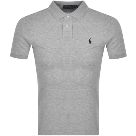 Product image for Ralph Lauren Slim Fit Polo T Shirt Grey
