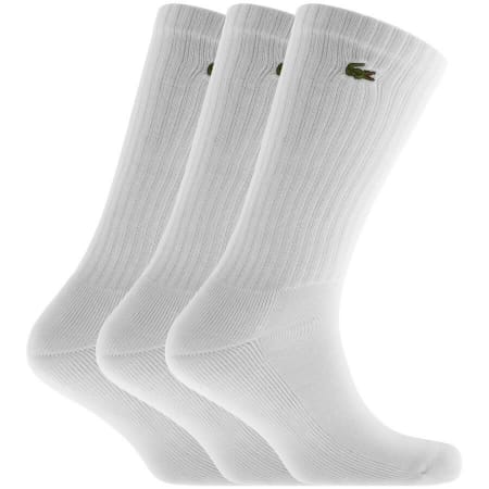 Product image for Lacoste Logo 3 Pack Socks White