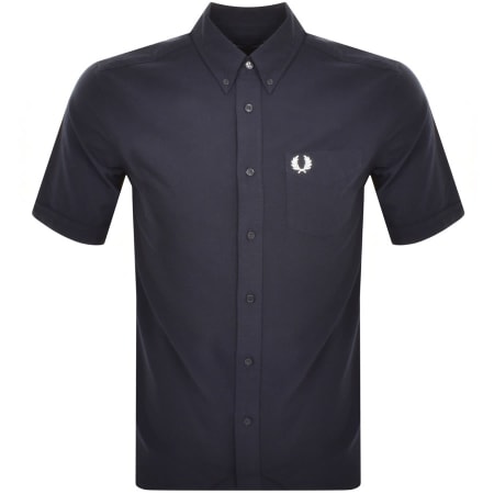 Product image for Fred Perry Oxford Short Sleeve Shirt Navy