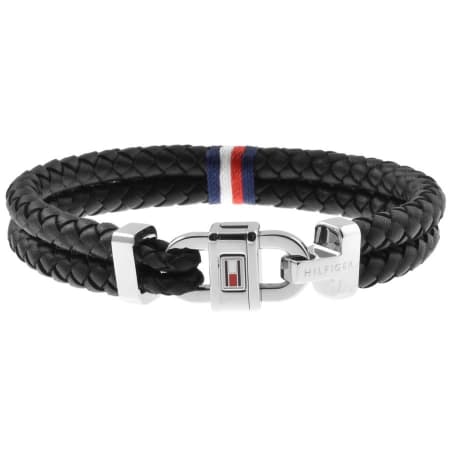 Product image for Tommy Hilfiger Braided Leather Bracelet Black
