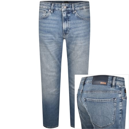Product image for BOSS Maine Regular Fit Mid Wash Jeans Blue