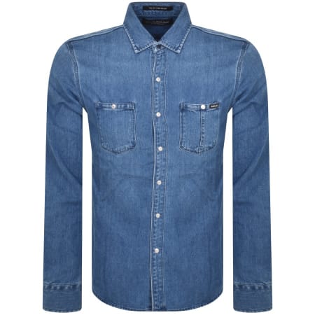Product image for Replay Long Sleeved Denim Shirt Blue