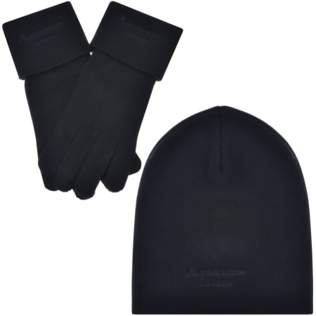 Product image for Aquascutum Beanie Hat And Gloves Set Navy