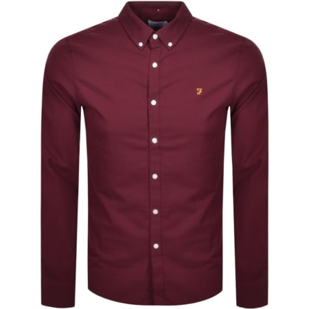 Product image for Farah Brewer Slim Fit Shirt Burgundy