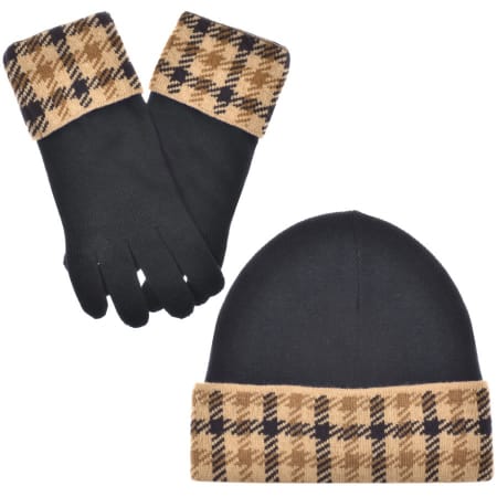 Product image for Aquascutum Beanie Hat And Gloves Set Navy