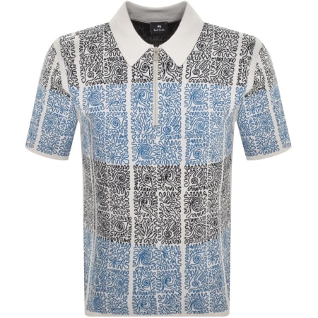 Product image for Paul Smith Regular Zip Polo T Shirt Grey