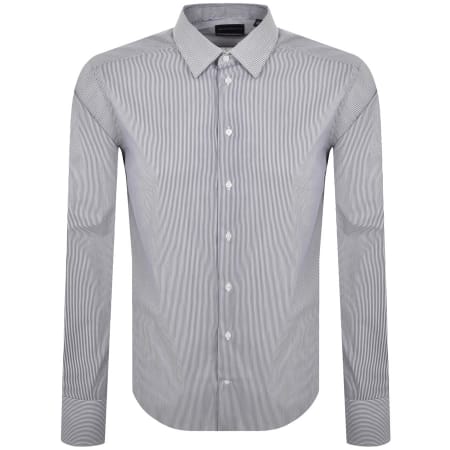 Product image for Emporio Armani Logo Long Sleeve Shirt Navy