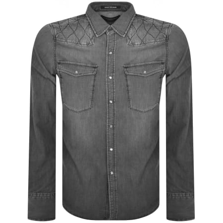 Product image for Replay Denim Long Sleeved Shirt Grey