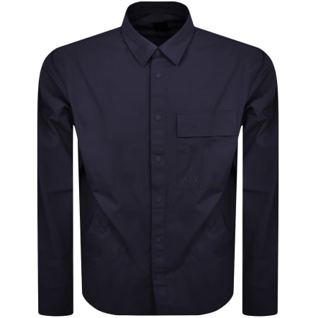 Product image for Armani Exchange Long Sleeve Overshirt Navy