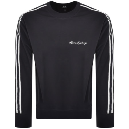 Product image for Armani Exchange Crew Neck Logo Sweatshirt Navy