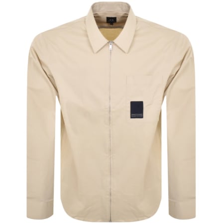 Product image for Armani Exchange Long Sleeve Overshirt Beige