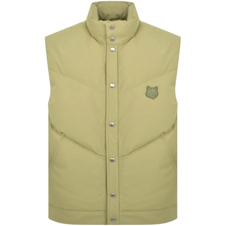 Product image for Maison Kitsune Fox Head Puffer Gilet Khaki
