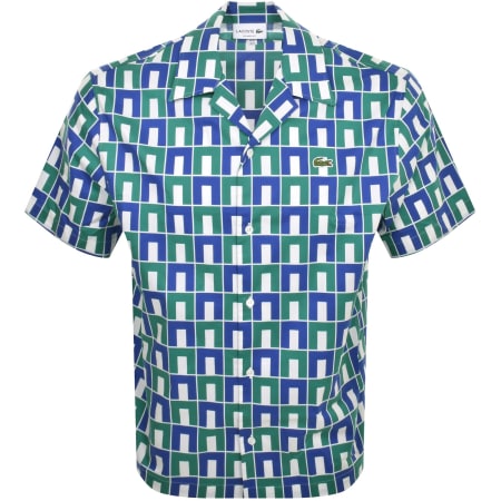 Product image for Lacoste Patterned Short Sleeved Shirt White