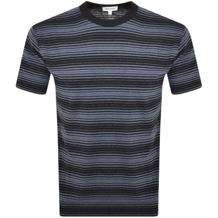 Product image for Norse Projects Johannes Spaced Stripe T Shirt Navy
