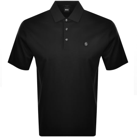 BOSS Zip Placket Polo T Shirt Black | Mainline Menswear x