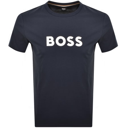 Product image for BOSS Sun Protection Logo T Shirt Navy