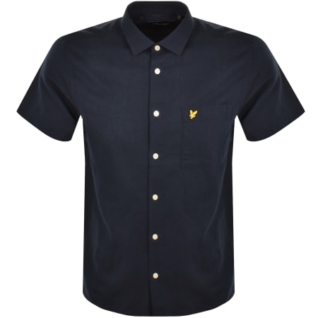 Product image for Lyle And Scott Cotton Linen Shirt Navy