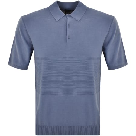 Product image for Armani Exchange Logo Knit Polo T Shirt Blue