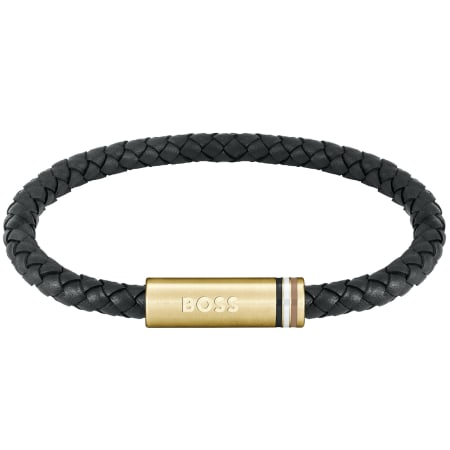 Product image for BOSS Aresi Braided Leather Bracelet Black