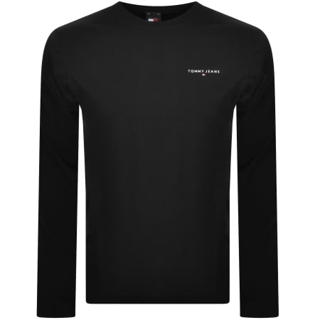 Product image for Tommy Jeans Long Sleeve Logo T Shirt Black