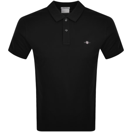 Product image for Gant Shield Pique Polo T Shirt Black