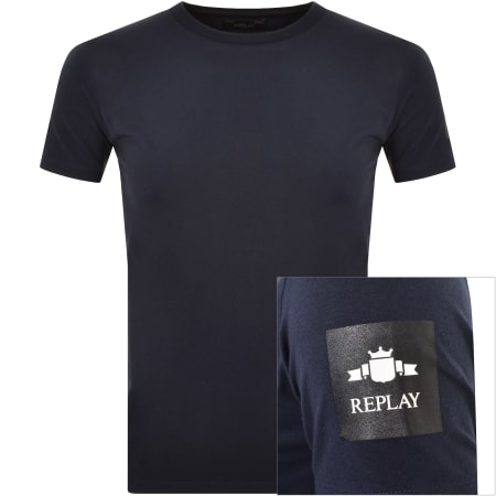 Product image for Replay Logo T Shirt Navy