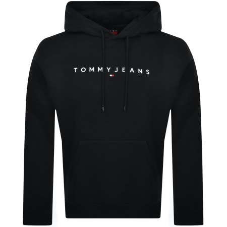 Product image for Tommy Jeans Linear Flag Logo Hoodie Black