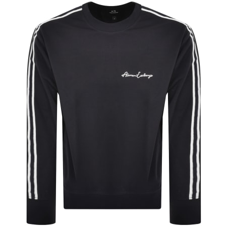 Product image for Armani Exchange Crew Neck Logo Sweatshirt Navy